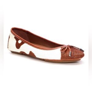 Donald J. Pliner Calf Hair Cow Print Ballet Flats Rikki Leather Coastal Cowgirl